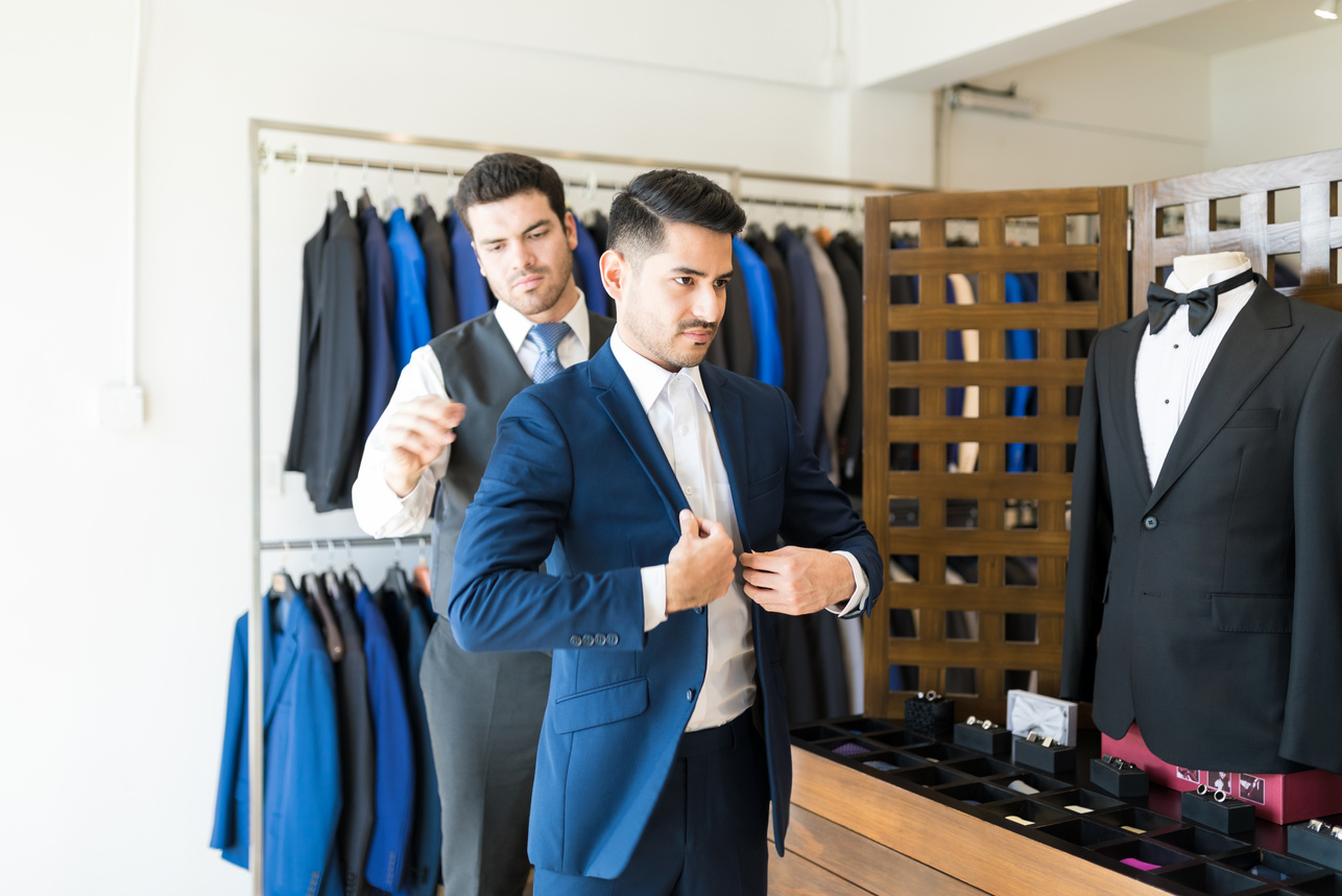 Trying Perfect Fit Blazer At Tailor Shop